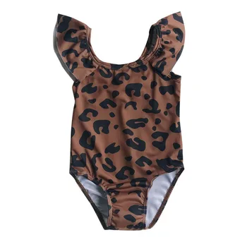 2020 Poletje Nov Baby Dekle Plavanje Ogrlicom Enega Kosa Leopard Kopalke baby jumpsuit