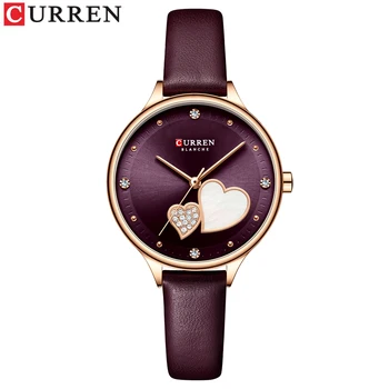 CURREN Elegantno Diamond Quartz uro Za Ženske Srce Oblika Modela Ženskih Watchs Ultra-tanek Privlačne Reloj De Mujer Montre Femme