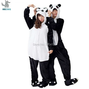 HKSNG Živali Odraslih Kigurumi Panda Mačka Onesies Kung Fu Šiv Pižamo Flanela Družini Stranka Cosplay Kostume Jumpsuits
