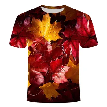 Rose Cvet 3D Tisk T-shirt Hip Hop Modo Svoboden Kratek Rokav Anime Plevela Vrh Harajuku moška Oblačila