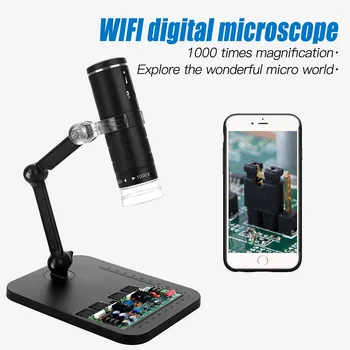 WiFi Digitalni Mikroskop 8 LED USB Mikroskop HD 1080P 1000X Prenosna Elektronska Lupa Fotoaparat Endoskopijo Fotoaparat Otroci Orodje