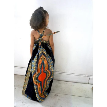 Afriški Otroci Oblačila Modni Dashiki Obleko Haljo Africaine Baby Girl Obleke Bazin Riche brez Rokavov Afriške Obleke za Ženske