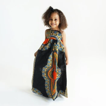 Afriški Otroci Oblačila Modni Dashiki Obleko Haljo Africaine Baby Girl Obleke Bazin Riche brez Rokavov Afriške Obleke za Ženske