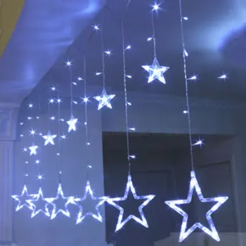 Počitnice Razsvetljavo 5M 138LED Božični Luči na Prostem Zvezde Pravljice Zavese Niz LED Lučka Za Domačo Stranko Novo Leto Dekoracijo