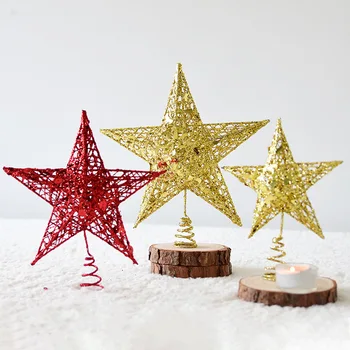 Novo Božično Drevo Top Okraski Zvezde Za Domačo Hišo Tabela Pokrivalo Dekor Dodatki za Okras Božič, Dekorativni Material QW215