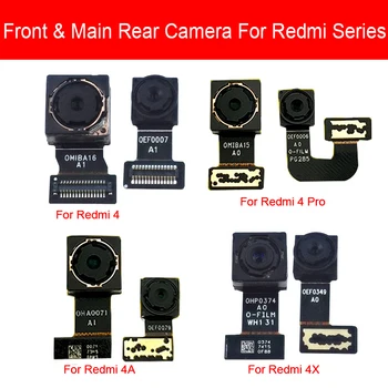 Spredaj & Zadaj Kamero Moduel Za Xiaomi Redmi 4 4A 4X Pro Glavni Nazaj VELIKE Kamere Flex Ploski Kabel Zamenjava rezervnih Delov