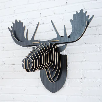 Les LOSA, Dom Design Pohištvo Ustvarjalne Lesa Živali Glavo 3D Steni Visi Carving za Dom Dekor Temo Restavracija WDM002M