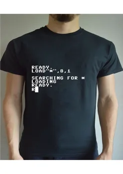 Commodore 64 Nalaganje Pripravljen Računalnik T Shirt Šala Darilo Geek Pop Kulture Retro Stare Popust 2019 Nova Moda Poletni Moški Majica S Kratkimi Rokavi