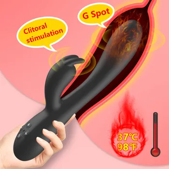 Ogrevanje Rabbit Vibrator za Žensko G Spot Vagine, Klitoris Stimulator Masturbator Dildo, Vibrator za Odrasle Sex Igrače za Žensko Odraslih