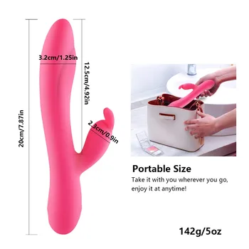 Ogrevanje Rabbit Vibrator za Žensko G Spot Vagine, Klitoris Stimulator Masturbator Dildo, Vibrator za Odrasle Sex Igrače za Žensko Odraslih