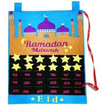 Eid Mubarak Adventni Koledar Ramadana Kareem Visi Počutil Odštevanje Koledar s Pocket Islamske Ramadana Dekoracijo S 30days