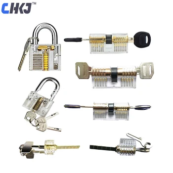 CHKJ 7pcs/veliko Pregledno Ključavnice Kombinacija Prakse Locksmith Orodja za Usposabljanje Vidni Zaklepanje, Izberite Nastavi Brezplačna Dostava
