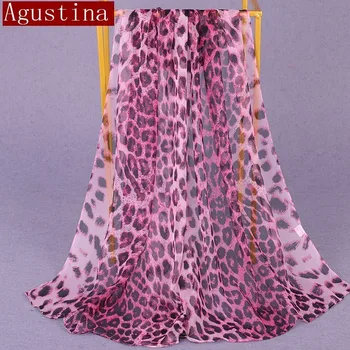 Svila leopard tiskanja šal Gradient ženske modni hidžab pozimi čisto tanke jeseni rdeče dolgo šali poncho luksuzni ženske rute