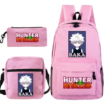 Mochila Anime Bookbag Hunter X Hunter BAKA Nahrbtnik Otroci 3set Svinčnik Ramo Torbe za Fante Šolske Torbe za najstnice