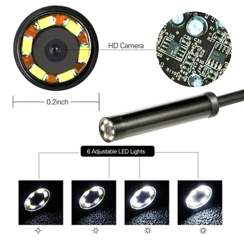 Android Endoskop Fotoaparat 7mm IP67 Nepremočljiva Podporo OTG in UVC Pametni HD Kača Mini Usb-Endoskop Avto / PCB Pregled