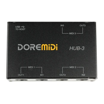 DOREMiDi MIDI 3 x 3 Polje USB MIDI Vmesnik MIDI Box MIDI HUB-3