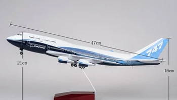 Novi park 1:150 Obsega Airplane1:150 B747 Boeing 747-400 Letalo Model Replika Smolo 47 cm Dolgo Diecast Zrakoplova Model S svetlobo