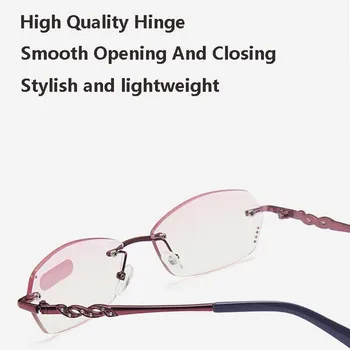 Ultralahkih Rimless Kovinskih Kristalov Obravnavi Očala Ženske Moški 2020 Anti Modre Svetlobe Sevanje Računalnik Presbyopia Očal Za Ženske