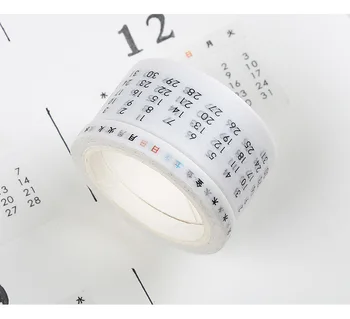 20pcs/1 lota Kawaii Washi Maskiranje Trakovi Večni koledar Dekorativni Lepilni Scrapbooking DIY Papir Japonski Nalepke 5M