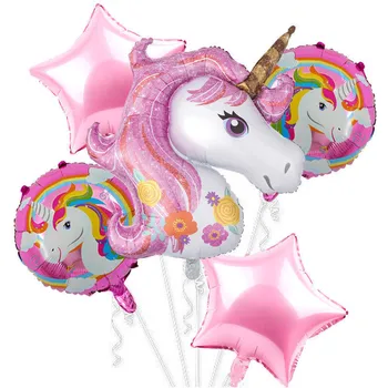 Stranka Diy Okraski Poroko Balon Party Supplies Rojstni Dekoracijo Otroci Rainbow Unicorn Balon v obliki Srca z Balonom