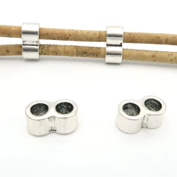 20 Kos za 5 mm okroglo usnje Antique Silver 2 Stojalo za noge , nakit dobave nakit iskanje D-5-5-34