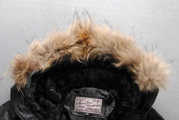2019 pravega usnja puhovka moški pravega krzna hooded zimska usnjena jakna moški, black ovčje kože plast za moške raca navzdol plašč moški