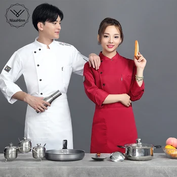 Modna Unisex kuhar suknjič breathablechef enotno kratek rokav Multicolor kuhar suknjič waitres pribor kuhar enotno debelo