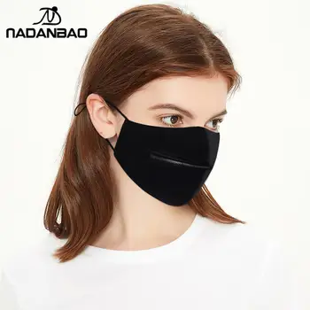 NADANBAO Novo Modno Oblikovanje Zadrgo Odprite Masko Stroj Bombaž sprednji Pokrov Kolesarjenje Masko Ženske Črne Maske za enkratno uporabo za Odrasle na Prostem