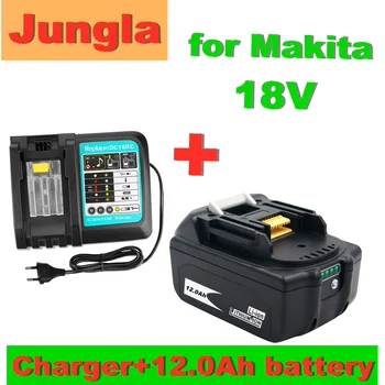 2PCS 18V 12.0 Ah Baterije za ponovno Polnjenje 12000mah Li-Ionska Baterija Baterija za Orodje MAKITA BL1880 BL1860 BL1830+3A Polnilnik