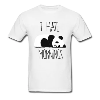 Sovražim Zjutraj 2018 Leni Fan Moški T-shirt Panda Natisnjeni Smešno Oblačila Poletje Grafični Vrhovi Tees Risanka Oblikovalec Tshirt