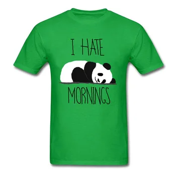 Sovražim Zjutraj 2018 Leni Fan Moški T-shirt Panda Natisnjeni Smešno Oblačila Poletje Grafični Vrhovi Tees Risanka Oblikovalec Tshirt