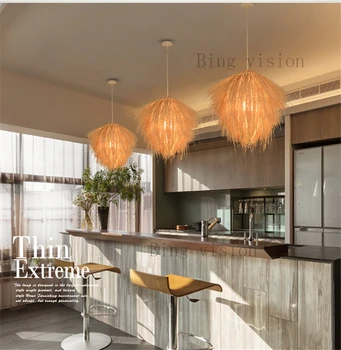 Japonski slog Bor membrana viseče svetilke obesek luči rattan lučka luç vzmetenje svetilka moderne doma dekoracijo