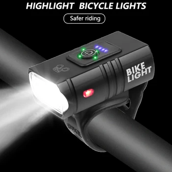 T6 LED Kolesarske Luči 10W 800LM USB Polnilna Moč Zaslon MTB Gorsko Cestno Kolo Spredaj Lučka Kolesarska Oprema Pribor