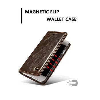 Vintage Denarnica Usnje Ohišje za Huawei P10 Plus Magnetni Projekcijska Stojala za Telefon Kritje za iPhone 11 Max Pro XS XR X 8 7 6 6S Plus 5 MP