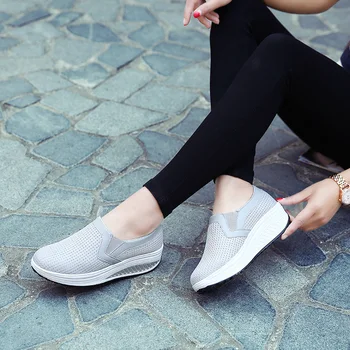 2020 Svetlobe Udobno pomlad poletje čevlji ženske čevlje priložnostne Superge loafers čevlji dihanje klini visokih petah plus velikost