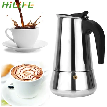 HILIFE Kavo Pot, 300 ml/450 ml Coffeeware Kuhinja Orodja Moka Kavo iz Nerjavečega Jekla Čajnik