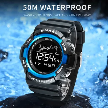 Digitalne Ure Za Moške 50M vodo neprepustnimi Watch SMAEL Športne Ročne ure Štoparica Budilka Štoparica 1426 Big Izbiranje Gledajo Moški