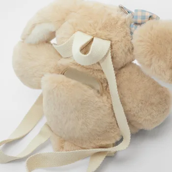Novo srčkan zajec vrečko z lokom dekoracijo otroška vreča za dekleta živali v obliki mini nahrbtnik