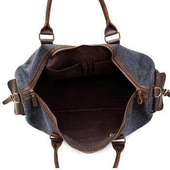 Platno+usnje velike zmogljivosti na prostem priložnostne duffle vrečke potovanja potovalna torba za moške, visoke kakovosti