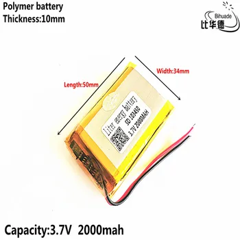 Dobro Qulity Litrski energijo baterijo 3,7 V,2000mAH 103450 Polimer litij-ionska / Litij-ionska baterija za tablični računalnik BANKE,GPS,mp3,mp4