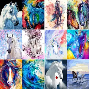 Konj platno DIY Barvanje Z Številkami Kit akril barva za številke Wall Art Posebno darilo Platno Slikarstvo na platno
