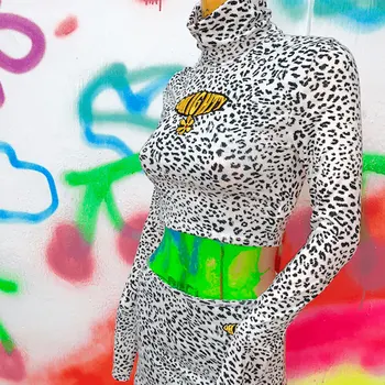 2020 Sodijo Ženske Leopard Grafični Želva Vratu Black Dolgimi Rokavi, Puloverji Elegantna Pop Ins. Visok Pas Top Majica Spici Klub Bar Predporočna
