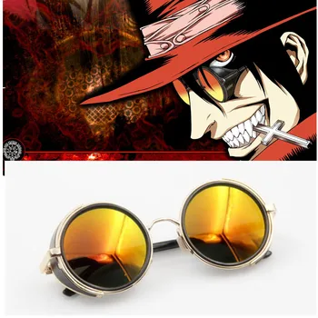 Anime HELLSING Alucard cosplay prop Vampire Hunter Stekla Oranžne sončna Očala za Moške, Ženske