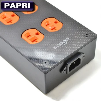 PAPRI Original Hi-fi 8 Vtičnico Ogljikovih Vlaken NAS AC električno Vtičnico Ohišje Polje Primeru Ohišje DIY Moč Distributer Avdio Ojacevalnikom