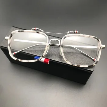 Thom Brand New York TBX816 Fashional Kvadratnih Očala kovinski Okvir Moški Ženske Klasično Optično Recept za Očala Originalni škatli