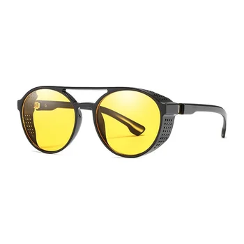 2018 Steampunk Moda Ovalne sončna Očala Ženske Moški Letnik Black Unsiex Okvir Punk Stil UV400 sončna Očala Klasična Očala Goggle