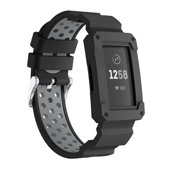 Nov Šport Silikonski Trak za Fitbit Polnjenje 3 Watch Band za Fitbit Pametno Gledati Zapestnica Gume Zamenjava Zapestnice z ohišjem
