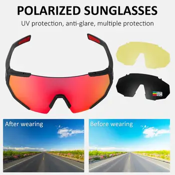 WEST KOLESARJENJE Strokovno Polarizirana 3 Objektiv Kolesarska Očala MTB Cestno Kolo Šport sončna Očala Kolo Očala UV400 Kolesarska Očala
