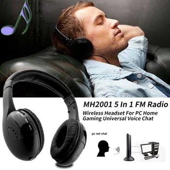 Brezžični FM Radio Večnamenske Slušalke Stereo Mikrofon FM Z Mic PC Telefon, Slušalke Brezžične Slušalke Za TV