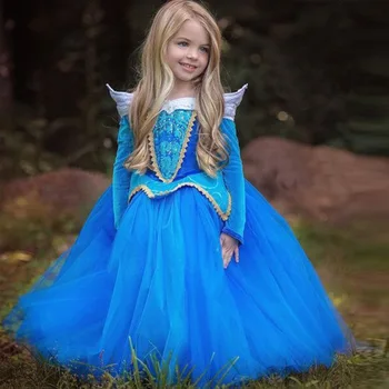 Disney Princesa Aurora Tutu Obleko Otrok Uspešnosti Halloween Cosplay Kostum Novo leto Stranka Formalno Obleko